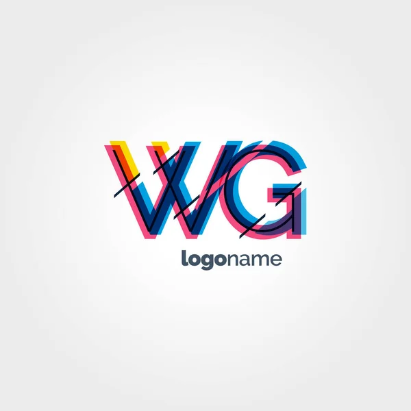 Bağlı Wg harf logo — Stok Vektör