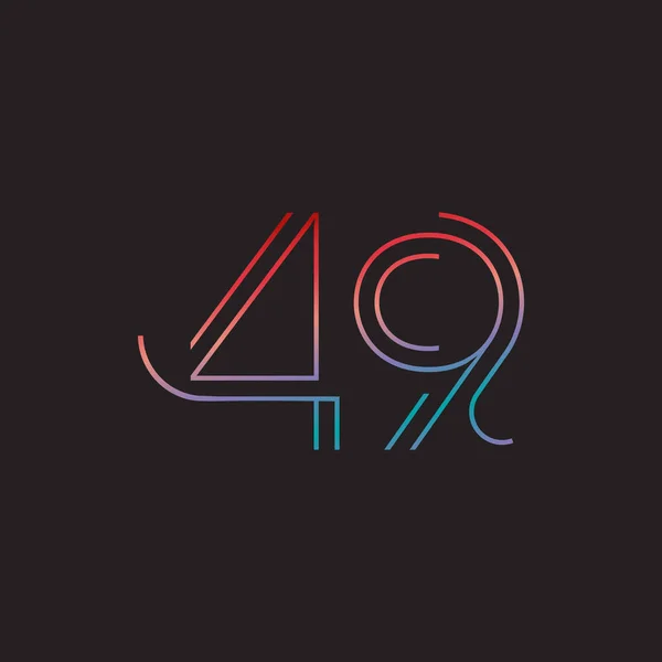 Chiffre numéro contemporain 49 logo — Image vectorielle