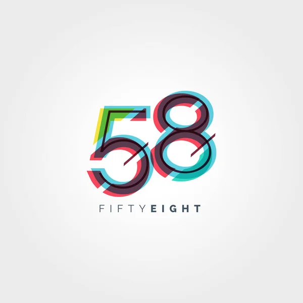 Ψηφίο σύγχρονο αριθμό 58 λογότυπο — Διανυσματικό Αρχείο