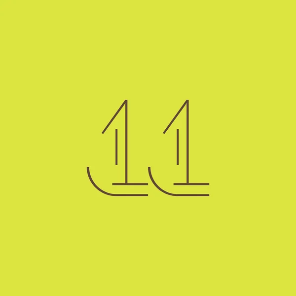 Dígito número contemporâneo 11 logotipo — Vetor de Stock