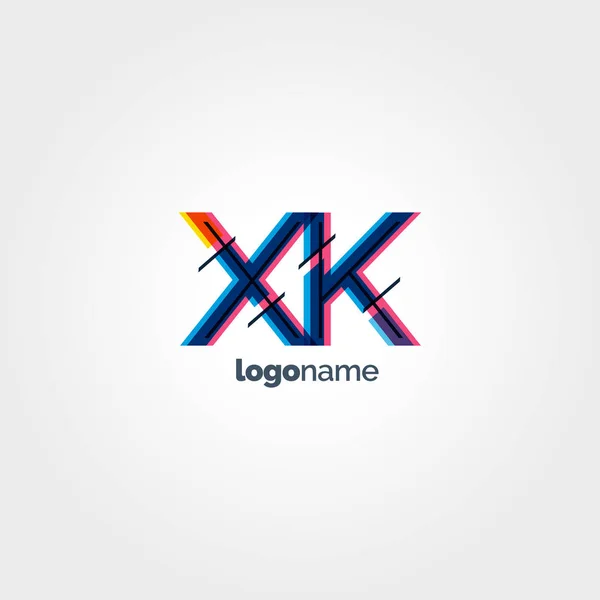 Xk verbundene Buchstaben Logo — Stockvektor