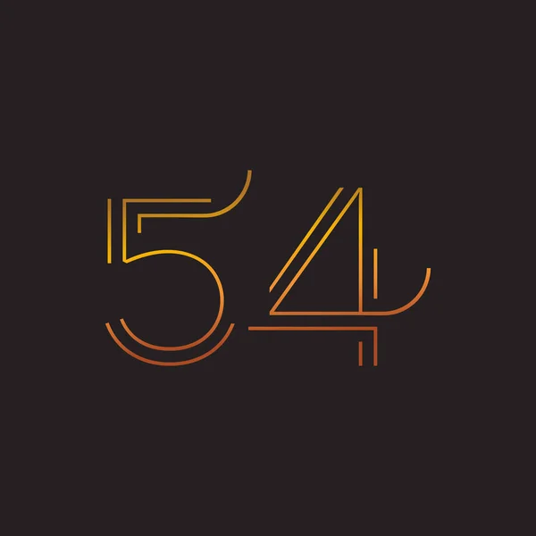 Logo nowoczesny numer 54 cyfra — Wektor stockowy