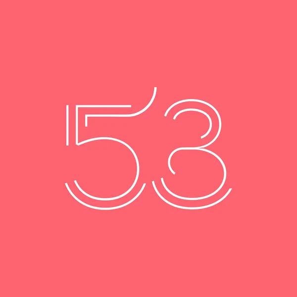 Číslice současné číslo 53 logo — Stockový vektor