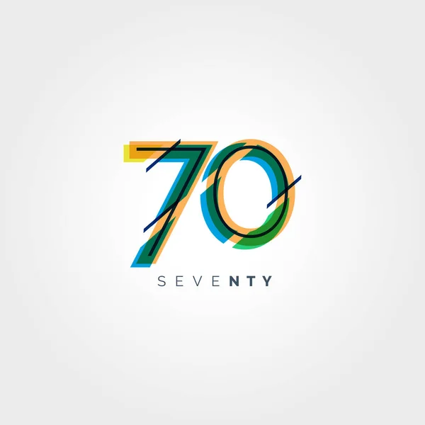 Icona con logo 70 numeri — Vettoriale Stock