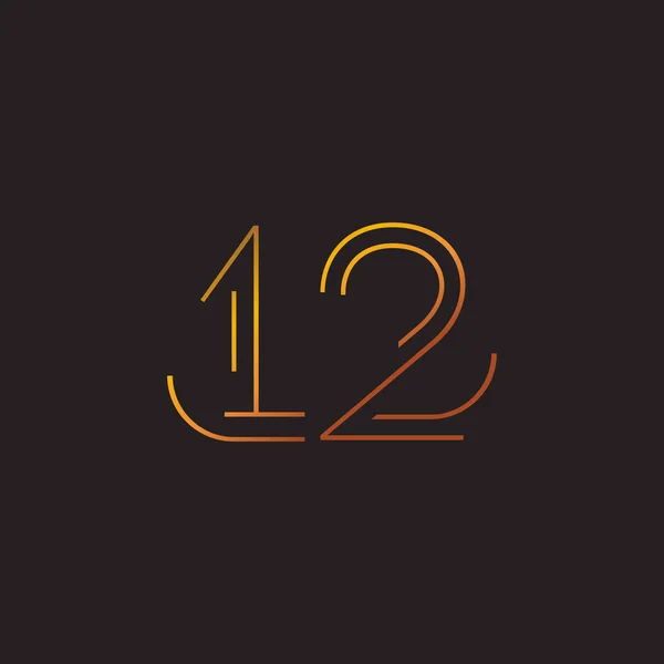 Chiffre numéro contemporain 12 logo — Image vectorielle