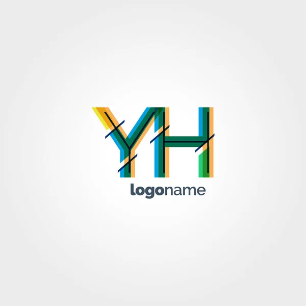 YH harf logo bağlı — Stok Vektör
