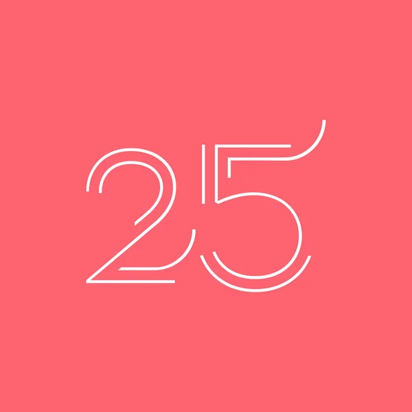 桁現代的な数 25 ロゴ — ストックベクタ