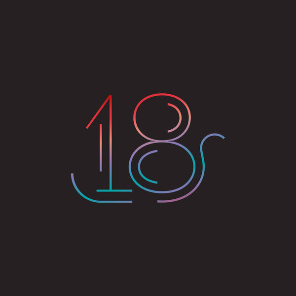 digit contemporary number 18 logo