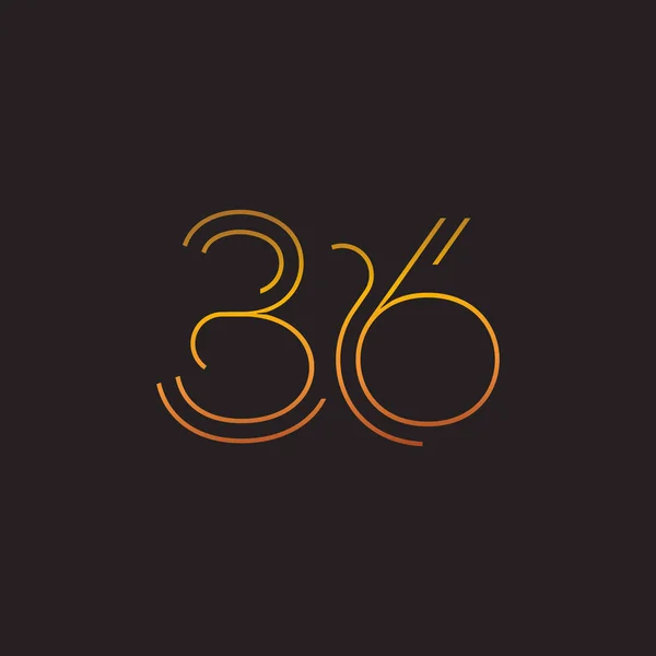 Chiffre numéro contemporain 36 logo — Image vectorielle