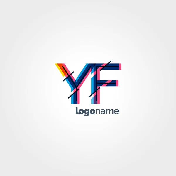 YF letras conectadas logotipo — Vetor de Stock