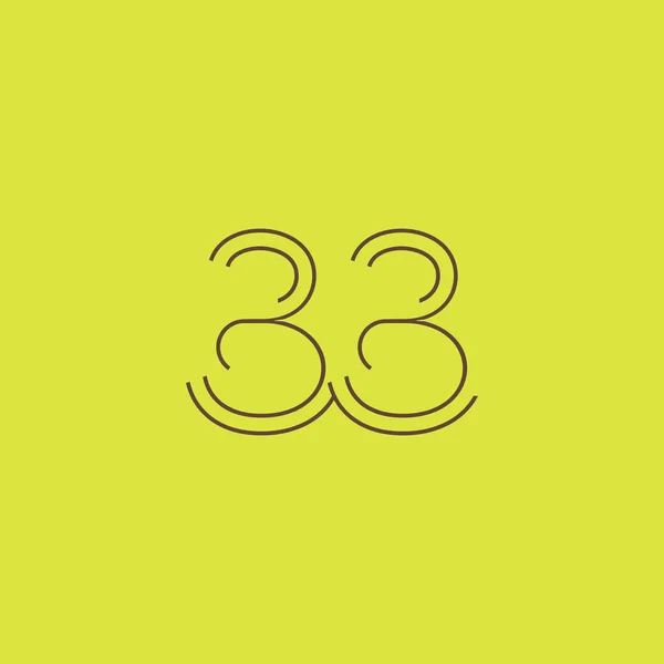 Cifra contemporanea numero 33 logo — Vettoriale Stock