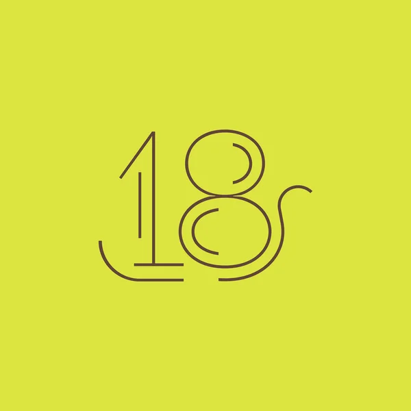 Цифровий сучасний номер 18 логотип — стоковий вектор