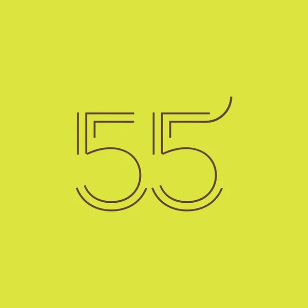 Számjegy kortárs száma 55 logó — Stock Vector