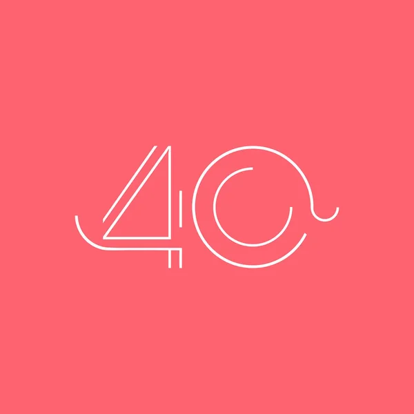 Siffriga samtida nummer 40 logotyp — Stock vektor
