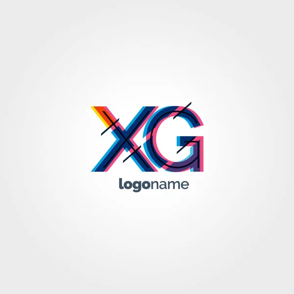 XG connected letters logo — Stock Vector