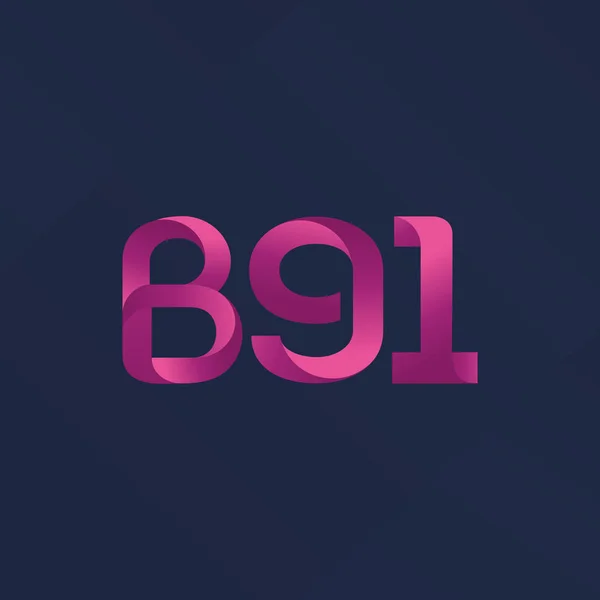 Bokstav och siffra logotyp B91 — Stock vektor