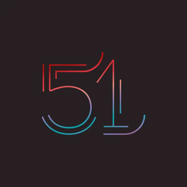Cijfer hedendaagse nummer 51 logo — Stockvector