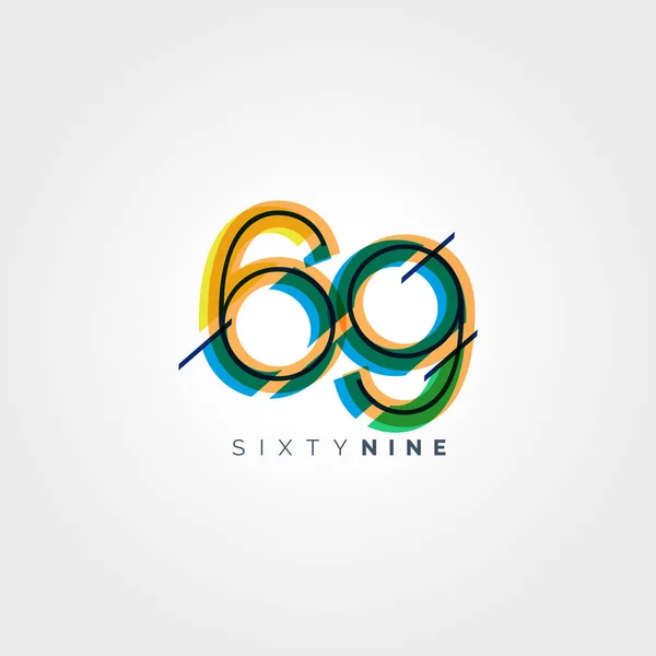 69 numer ikona Logo — Wektor stockowy