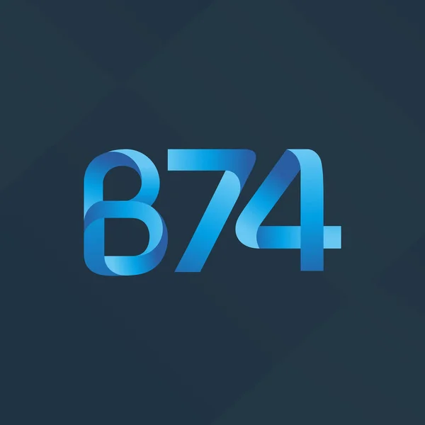 Буква и цифра логотип B74 — стоковый вектор