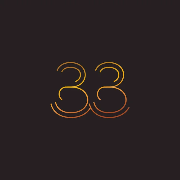 Chiffre numéro contemporain 33 logo — Image vectorielle