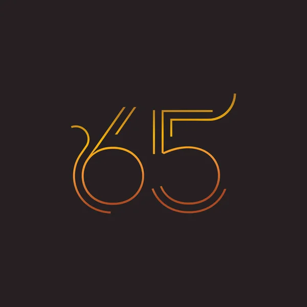 Ψηφίο σύγχρονο αριθμό 65 λογότυπο — Διανυσματικό Αρχείο