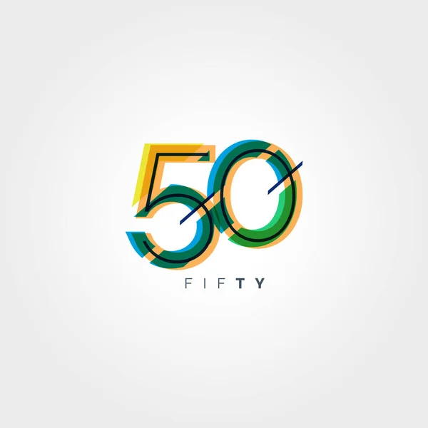 Siffriga samtida nummer 50 logotyp — Stock vektor