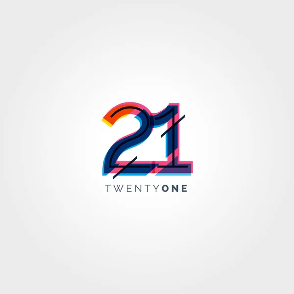 Basamak çağdaş 21 numaralı logosu — Stok Vektör
