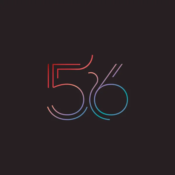 Ψηφίο σύγχρονο αριθμό 56 λογότυπο — Διανυσματικό Αρχείο