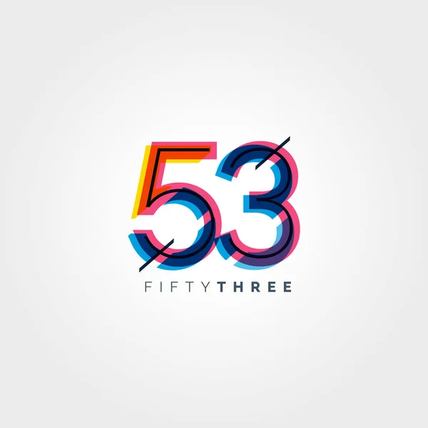 Cifra contemporanea numero 53 logo — Vettoriale Stock