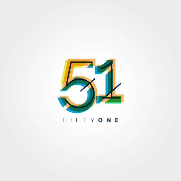 Chiffre numéro contemporain 51 logo — Image vectorielle