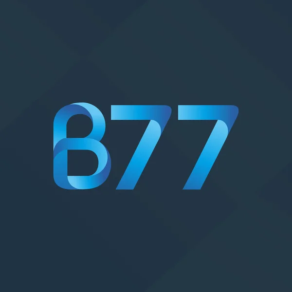 Bokstav och siffra logotyp B77 — Stock vektor
