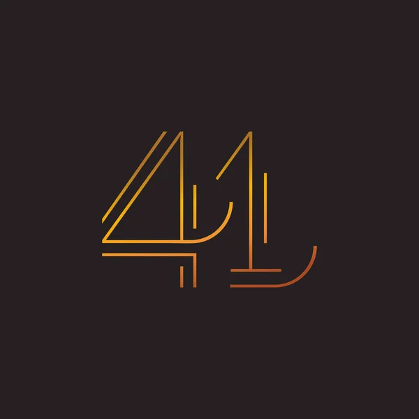 Chiffre numéro contemporain 41 logo — Image vectorielle