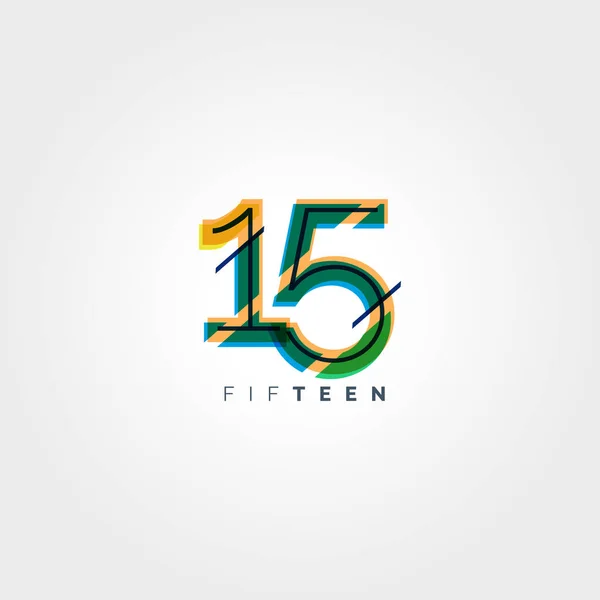 Zeitgenössische Ziffer 15 Logo — Stockvektor