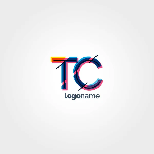 TC connected letters logo — Stock Vector