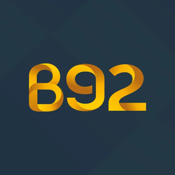 Lettera e logo a cifre B92 — Vettoriale Stock