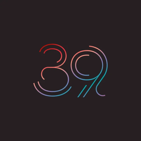 Dígito número contemporâneo 39 logotipo — Vetor de Stock