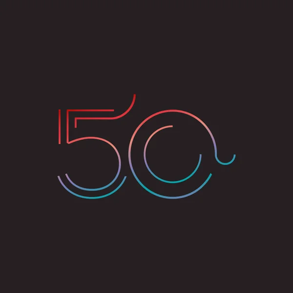 Número contemporáneo de dígitos 50 logo — Vector de stock