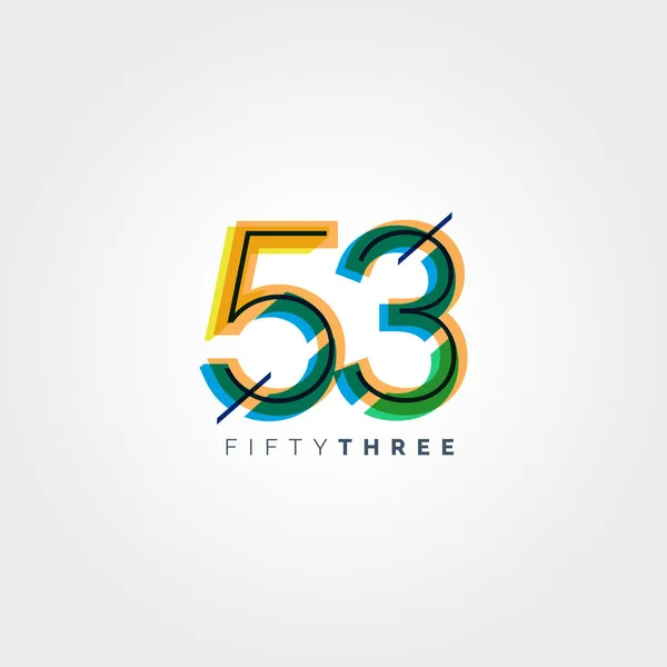Chiffre numéro contemporain 53 logo — Image vectorielle