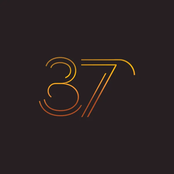 Dígito número contemporâneo 37 logotipo — Vetor de Stock