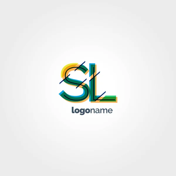 SL lettres connectées logo — Image vectorielle