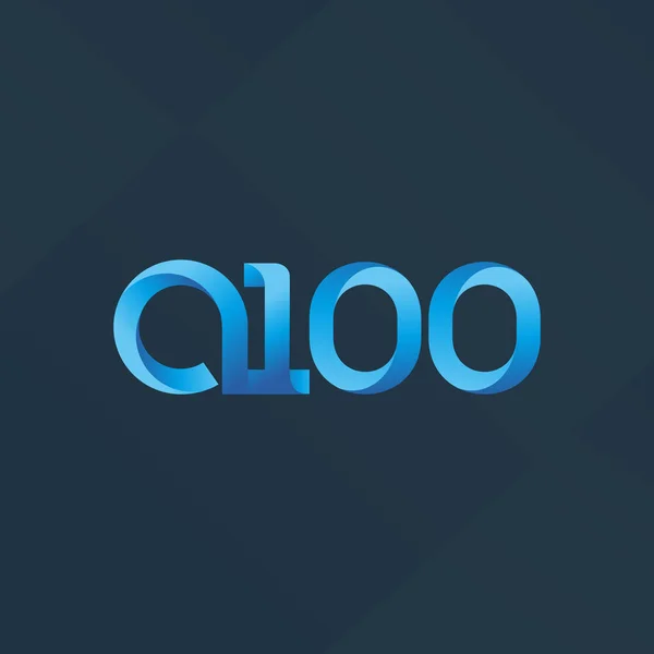 Logotipo da letra e do dígito A100 — Vetor de Stock