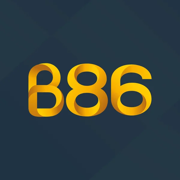 Bokstav og siffer logo B86 – stockvektor