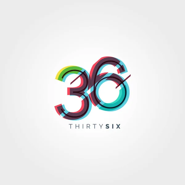 Chiffre numéro contemporain 36 logo — Image vectorielle