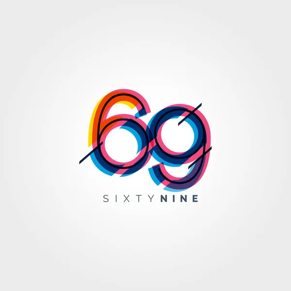 69 numéro Logo Icône — Image vectorielle