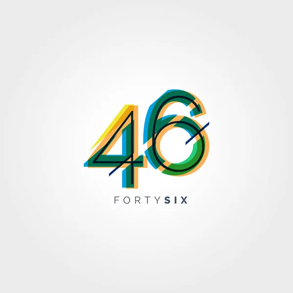 Ψηφίο σύγχρονο αριθμό 46 λογότυπο — Διανυσματικό Αρχείο