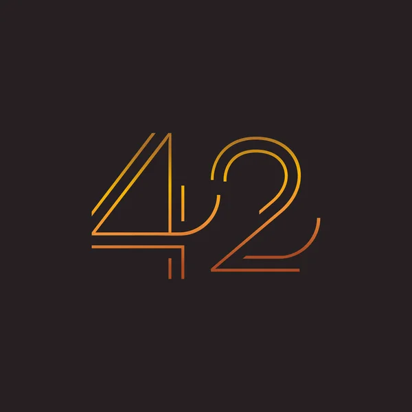 Číslice současné číslo 42 logo — Stockový vektor