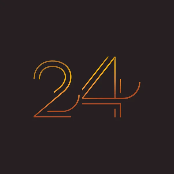 Einstellige aktuelle Zahl 24 Logo — Stockvektor