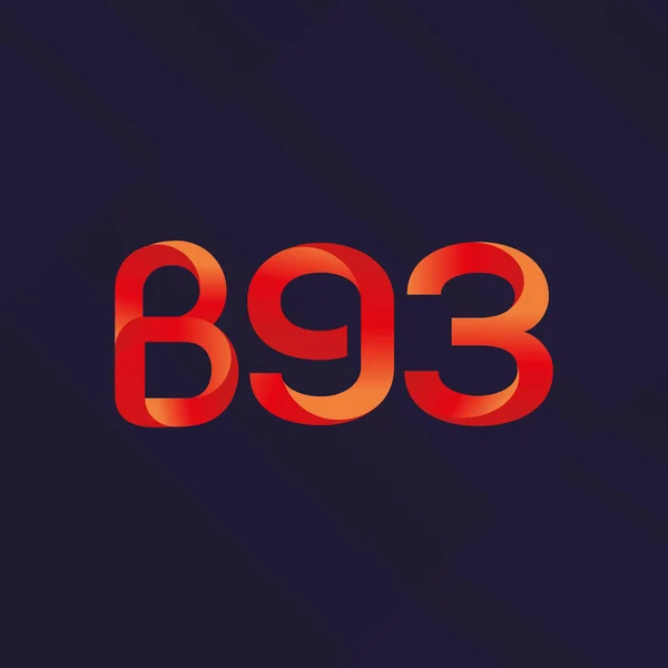 Letter en cijfer logo B93 — Stockvector