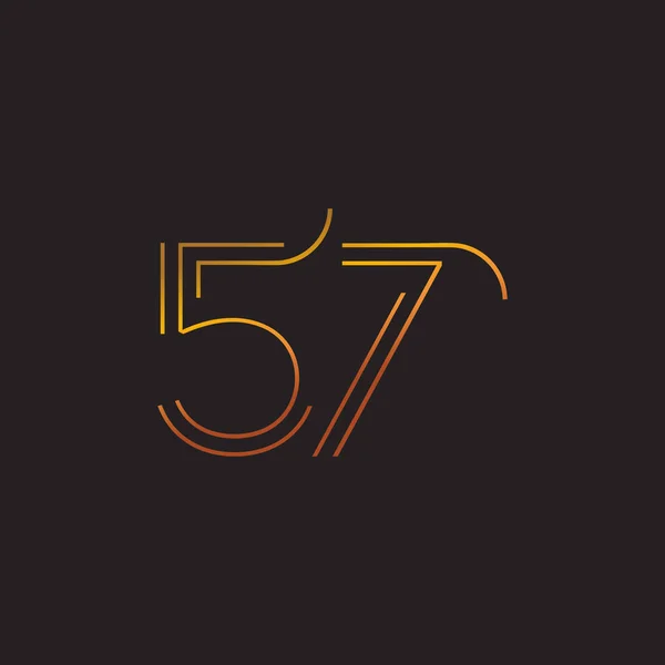Basamak çağdaş sayı 57 logosu — Stok Vektör