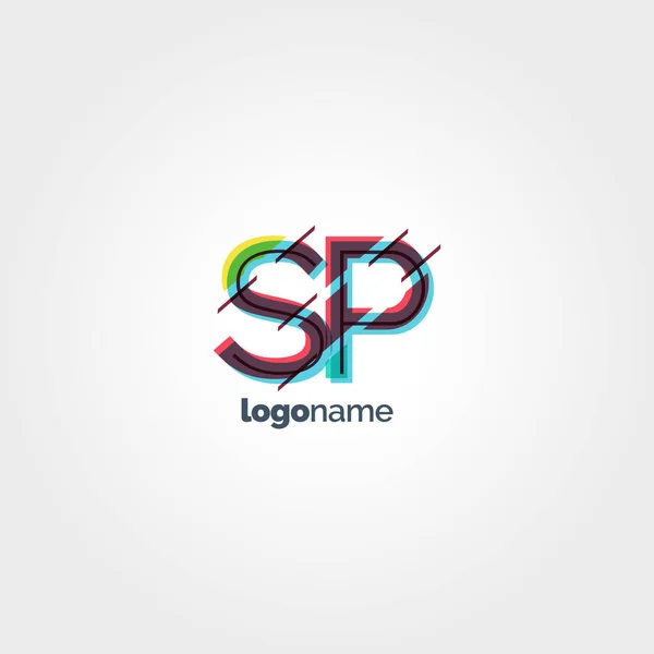 SP bağlı harf logo — Stok Vektör